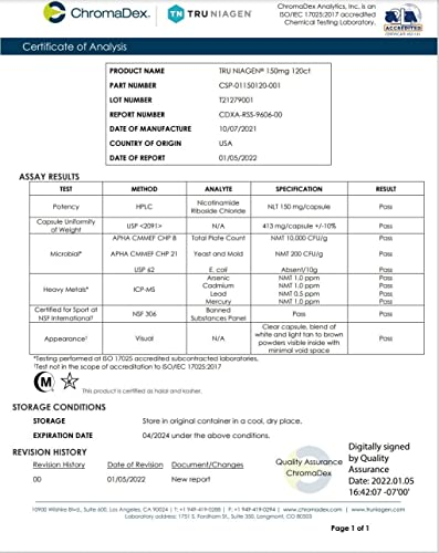 Foto 8 pulgar | Suplemento Tru Niagen Nad+ Booster 150 Mg 120 Unidades - Venta Internacional.
