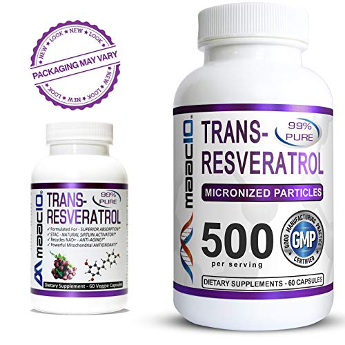 Foto 7 pulgar | Suplemento Maac10 Trans Resveratrol 500 Mg Con Bioperine 60 Unidades - Venta Internacional.