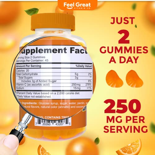 Foto 5 pulgar | Gomitas De Vitamina C Feel Great 365 250 Mg Para Niños 90 Gomitas - Venta Internacional.