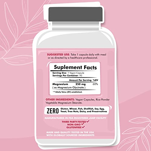 Foto 4 pulgar | Suplemento De Glicinato De Magnesio American Standard 250 Mg - Venta Internacional.