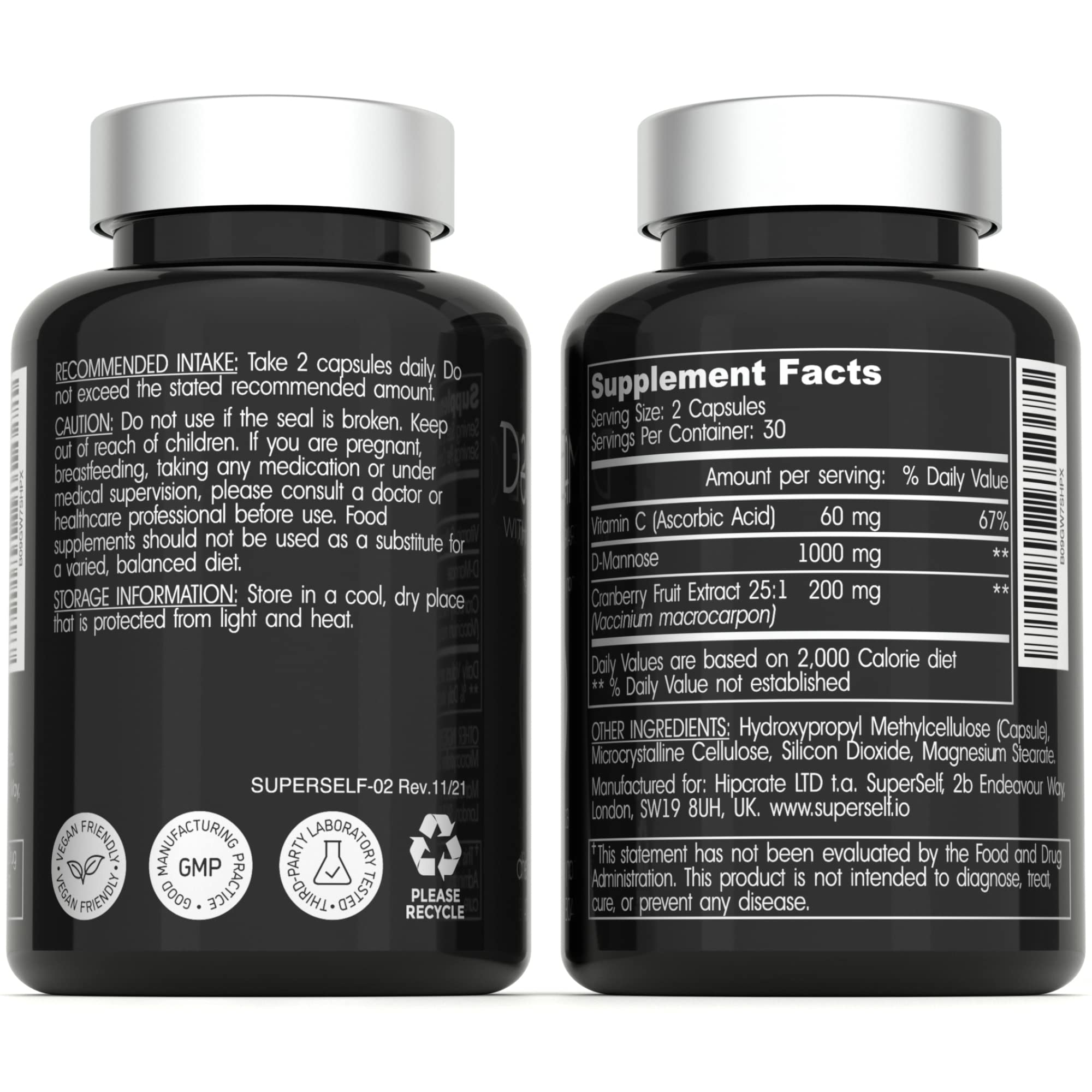 Foto 4 pulgar | Suplemento Superself De D-manosa En Cápsulas De 1000 Mg Con Arándano - Venta Internacional.