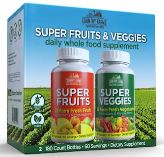 Foto 1 | Suplemento Country Farms Frutas Y Verduras 360 Cápsulas - Venta Internacional.