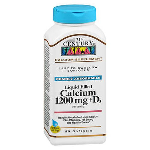 Suplemento De Calcio Lleno De Líquido Del Siglo Xxi 1200 Mg + D3 - Venta Internacional.