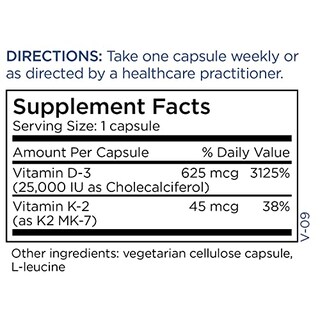 Foto 5 | Suplemento De Vitamina D-3 Para El Mantenimiento Metabólico De 25 000 Ui + K2 - Venta Internacional.
