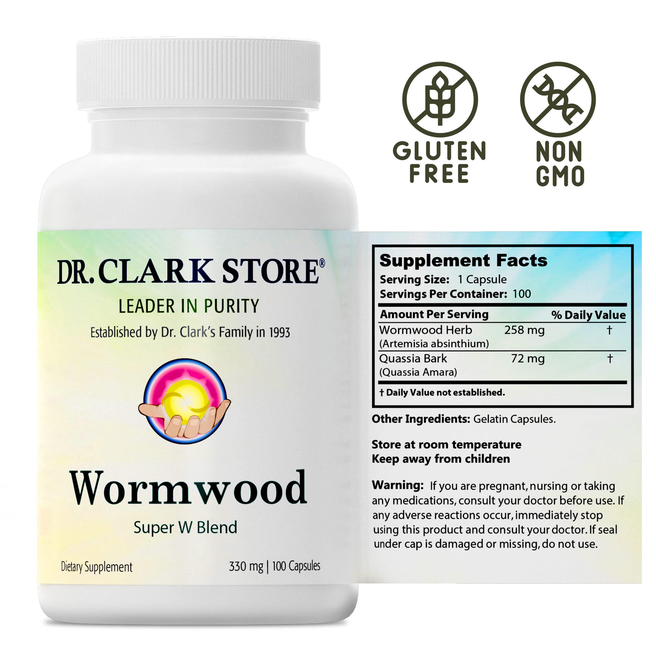 Foto 5 | Suplemento Dr. Clark Wormwood Super W Blend 330 Mg - 100 Cápsulas - Venta Internacional.