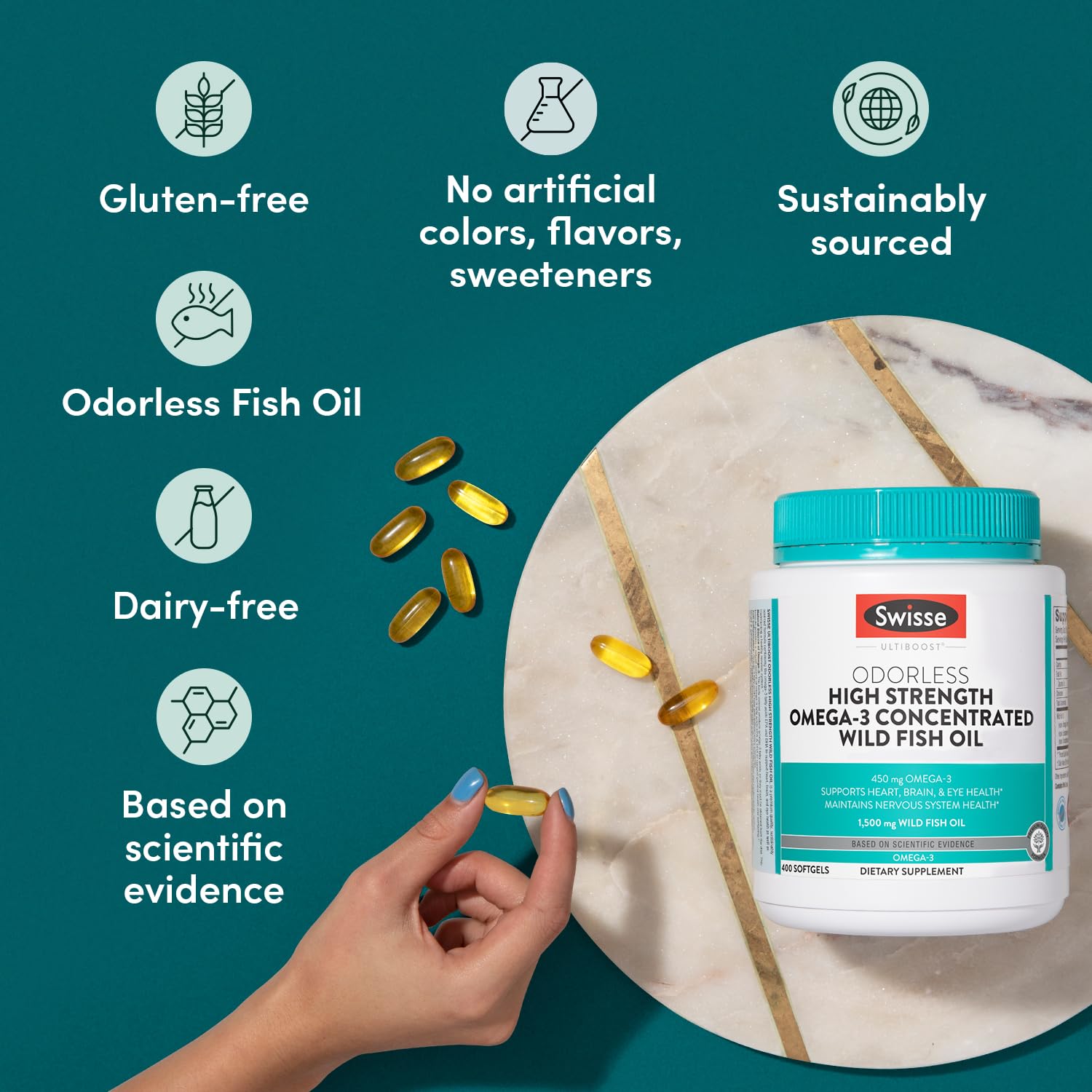 Foto 5 pulgar | Suplementos De Aceite De Pescado Swisse Wild Omega 3 Epa Dha 400 Píldoras - Venta Internacional.