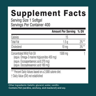 Foto 6 | Suplementos De Aceite De Pescado Swisse Wild Omega 3 Epa Dha 400 Píldoras - Venta Internacional.