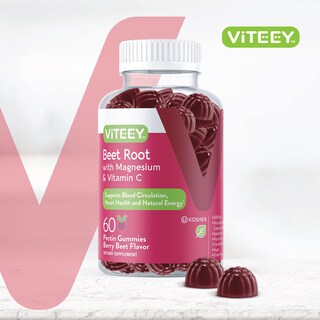 Foto 2 | Complemente Las Gomitas De Raíz De Remolacha Viteey Con Magnesio Y Vitamina C - Venta Internacional.