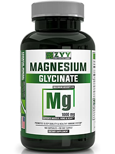 Suplemento Zyy De Glicinato De Magnesio De 1000 Mg, Quelatado Y Sin Ogm - Venta Internacional.