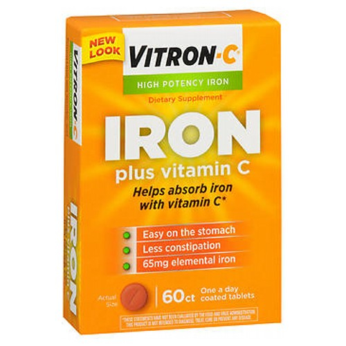 Foto 2 pulgar | Suplemento De Hierro Vitron-c High Potency Con Vitamina C 60 Comprimidos - Venta Internacional.