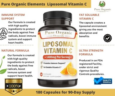 Foto 3 | Suplemento Dietético Pure Organic Elements Liposomal Vitamina C - Venta Internacional