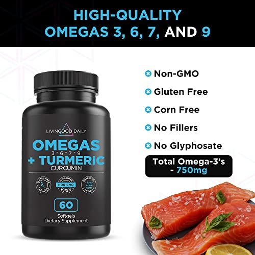 Foto 4 | Suplemento Livingood Daily Omegas + Cúrcuma 60 Cápsulas Blandas - Venta Internacional.