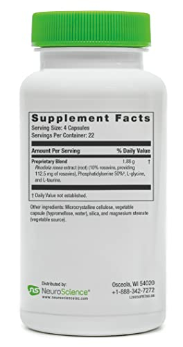 Foto 3 pulgar | Suplemento Neuroscience Calm Prt Con Rhodiola Rosea 90 Cápsulas - Venta Internacional.