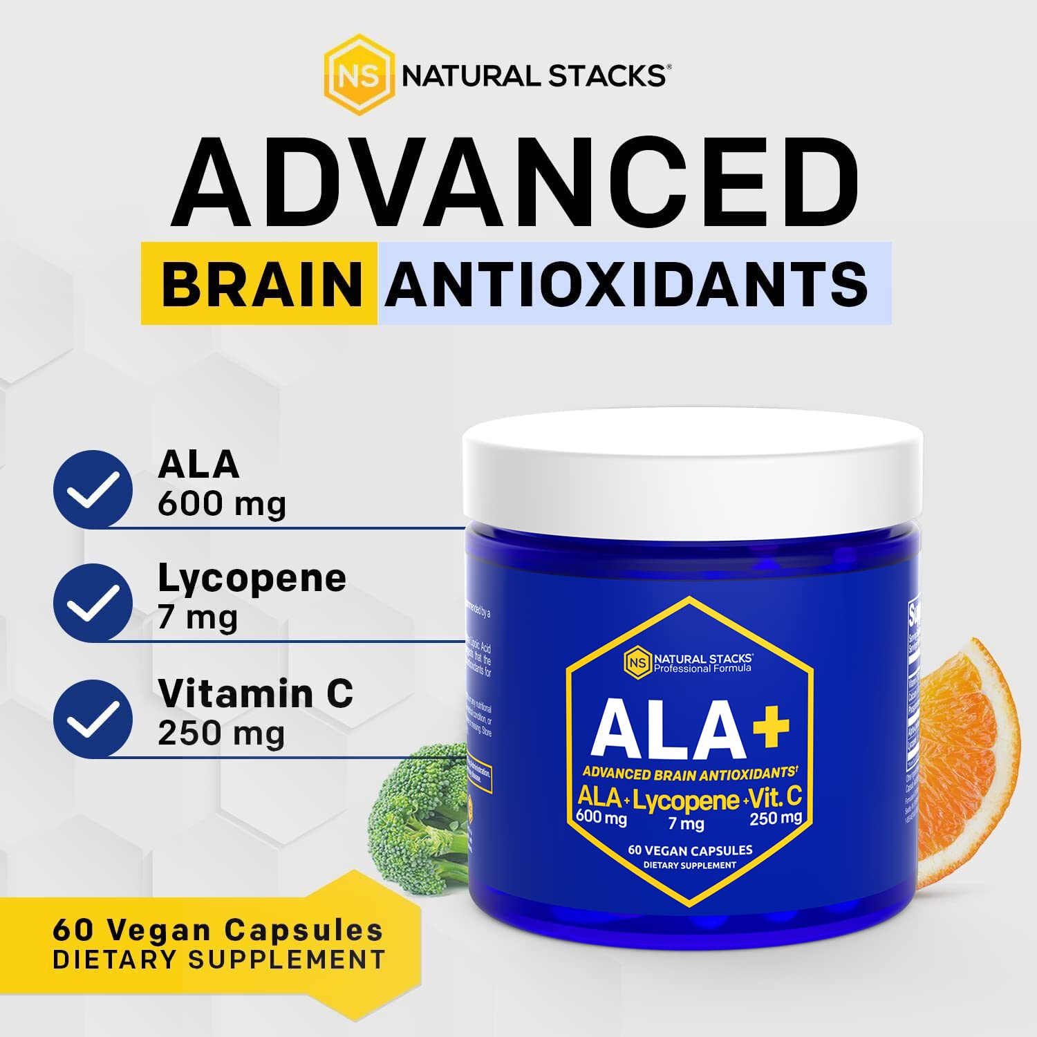 Foto 6 pulgar | Suplemento De Ácido Alfa Lipoico Ala+ De Natural Stacks, 600 Mg - Venta Internacional.