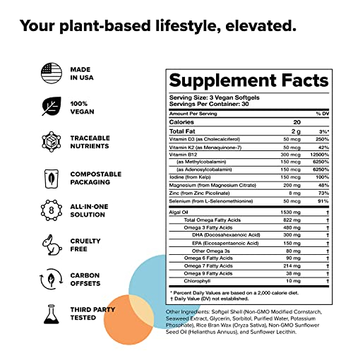Foto 3 pulgar | Complemento De Suplementos Multivitamínicos Veganos, Suministro De 1 Mes - Venta Internacional.