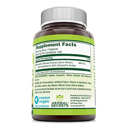 Foto 4 pulgar | Suplemento de Extracto de Boswellia Serrata Herbal Secrets 600 Mg - Venta Internacional
