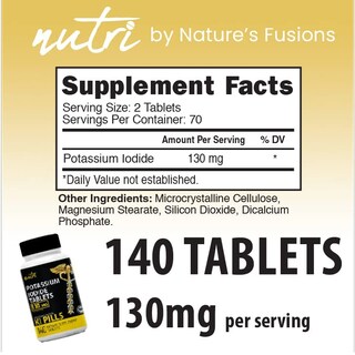 Foto 2 | Tabletas De Radiación Nature's Fusions, Yoduro De Potasio, 130 Mg - Venta Internacional.