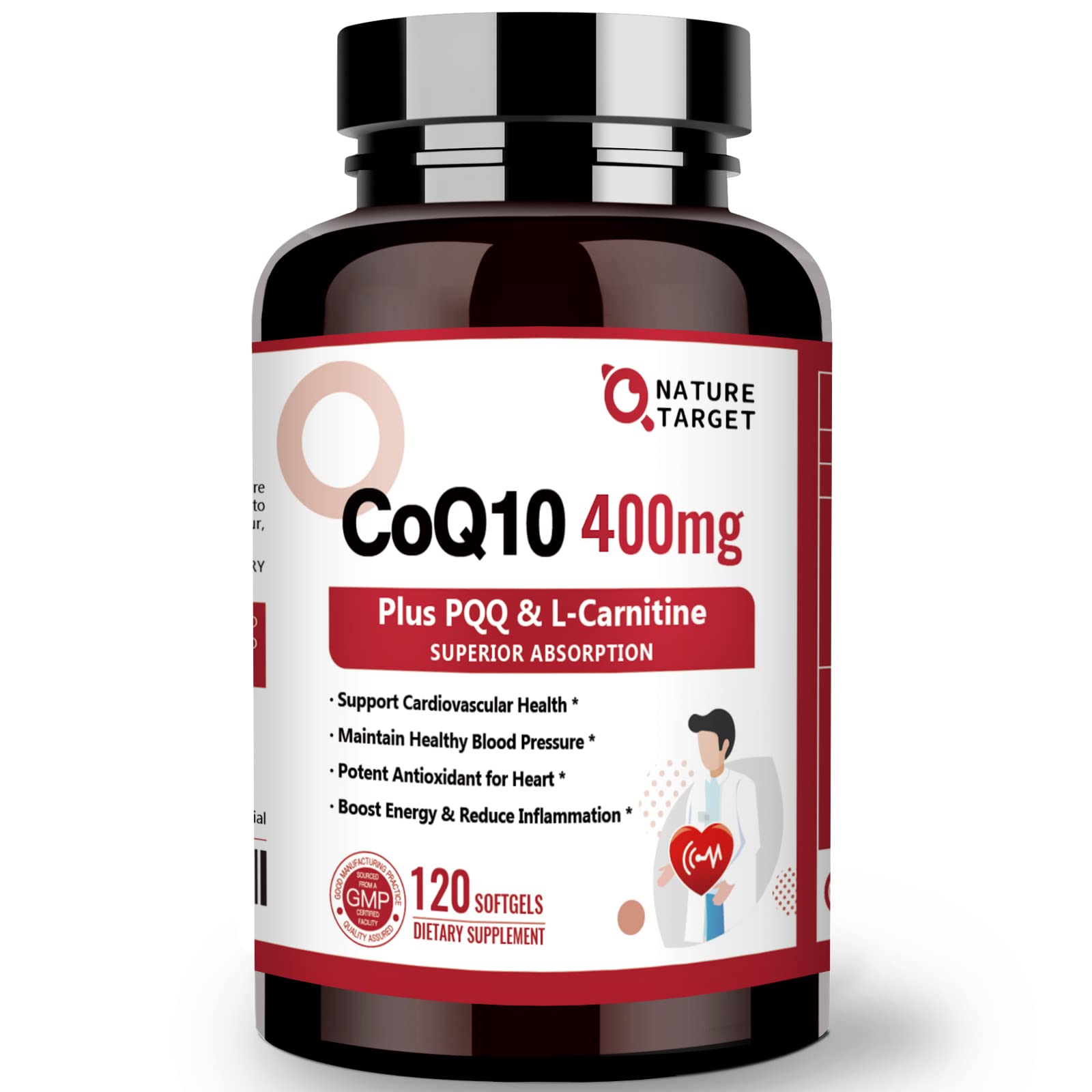 Foto 2 pulgar | Suplemento Nature Target Coq10-400 Mg Con L-carnitina Pqq Y Om - Venta Internacional.
