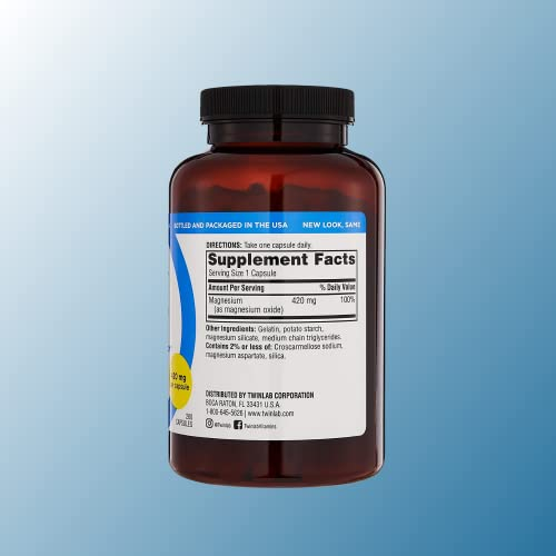 Foto 3 pulgar | Suplemento Twinlab Magnesium Caps 420 Mg 200 Cápsulas - Venta Internacional.