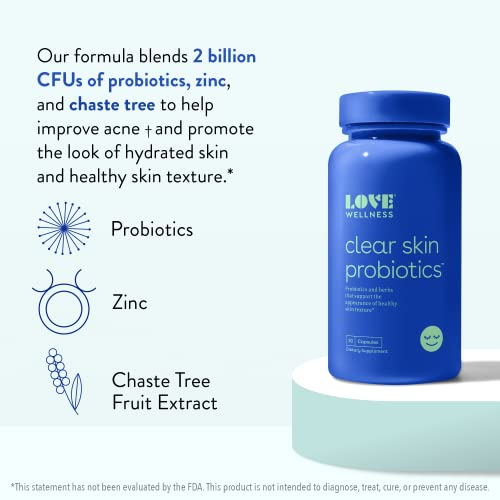 Foto 3 | Suplemento Probiótico Love Wellness Clear Skin 30 Cápsulas - Venta Internacional.