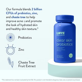 Foto 3 | Suplemento Probiótico Love Wellness Clear Skin 30 Cápsulas - Venta Internacional.