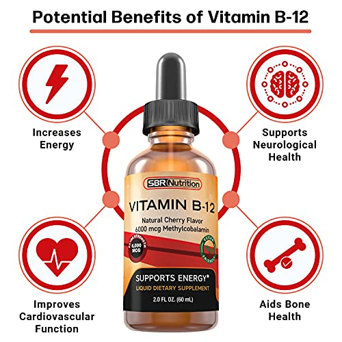 Foto 4 pulgar | Gotas Líquidas Sublinguales De Vitamina B12 Sbr Nutrition 6000 Mcg - Venta Internacional.