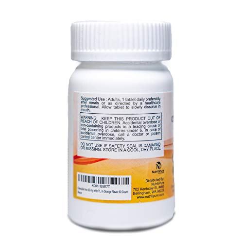 Foto 4 pulgar | Suplemento Nutritipure De Hierro Masticable De 65 Mg Con Vitamina C 270 Mg - Venta Internacional.
