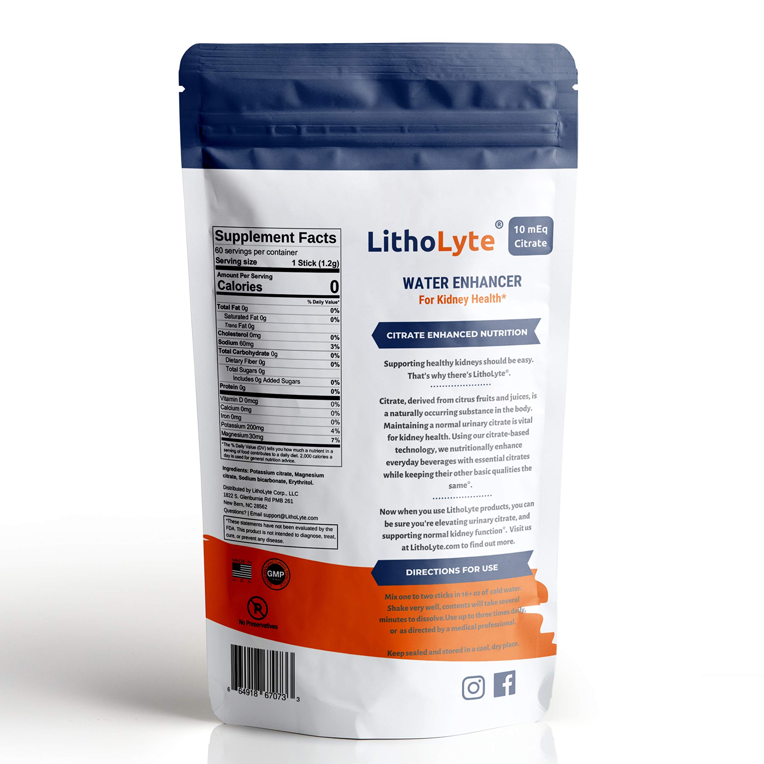 Foto 2 | Potenciador De Agua Litolyte Kidney Health, 10 Meq, Citrato - Venta Internacional.