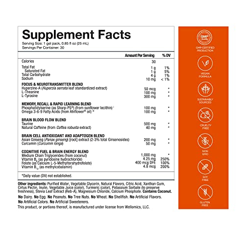Foto 3 pulgar | Paquete De 30 Geles En Gel Líquido Supplement Healthycell Focus + Recall - Venta Internacional.
