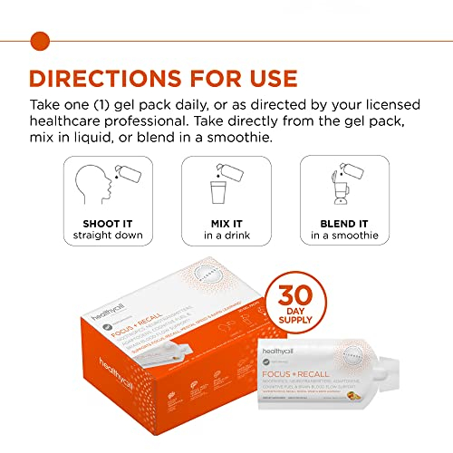 Foto 5 pulgar | Paquete De 30 Geles En Gel Líquido Supplement Healthycell Focus + Recall - Venta Internacional.