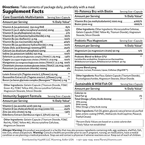 Foto 6 pulgar | Paquetes De Suplementos Vitamínicos Planet 3 Core Con Vitamina D Y Biotina - Venta Internacional.