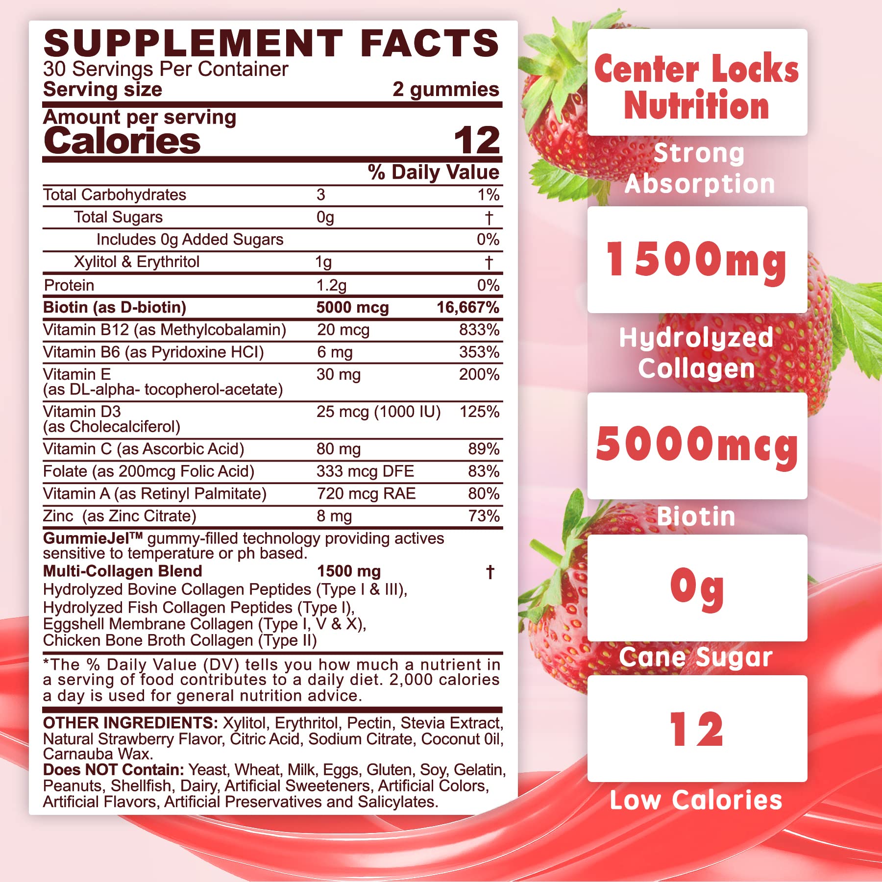 Foto 3 pulgar | Gomitas De Colágeno Envydeal Sin Azúcar 1500 Mg Con 5000 Mcg De Bioti - Venta Internacional.