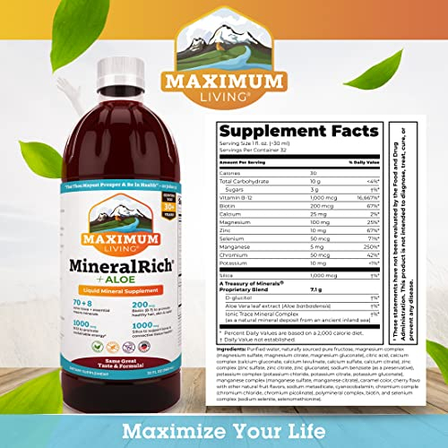 Foto 4 pulgar | Suplemento Maximum Living Mineralrich Plus Aloe 960 Ml - Venta Internacional.