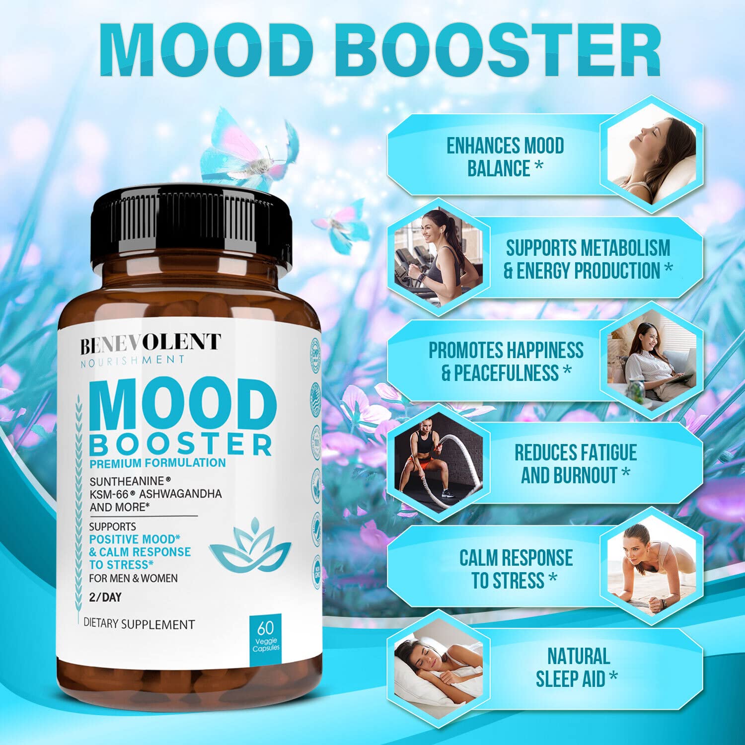 Foto 3 pulgar | Suplemento Benevolent Nourishment Calm Mood Booster - Venta Internacional.