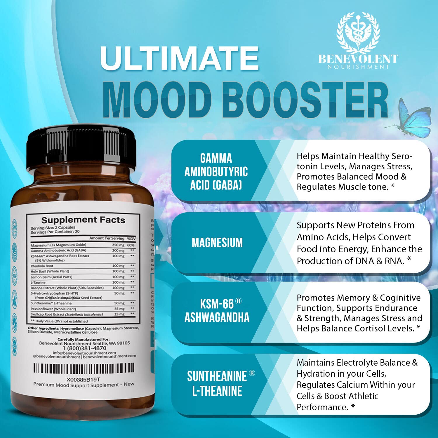 Foto 6 pulgar | Suplemento Benevolent Nourishment Calm Mood Booster - Venta Internacional.