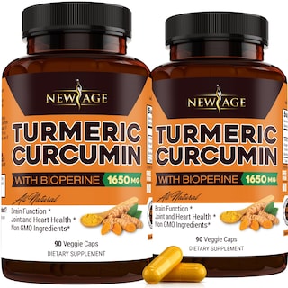 Foto 1 | Complementa La Curcumina De Cúrcuma New Age Con Bioperine 180 Cápsulas - Venta Internacional.