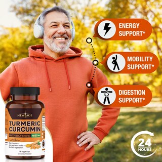 Foto 3 | Complementa La Curcumina De Cúrcuma New Age Con Bioperine 180 Cápsulas - Venta Internacional.
