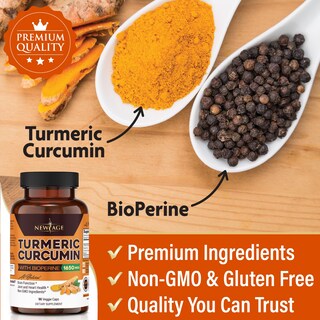 Foto 5 | Complementa La Curcumina De Cúrcuma New Age Con Bioperine 180 Cápsulas - Venta Internacional.