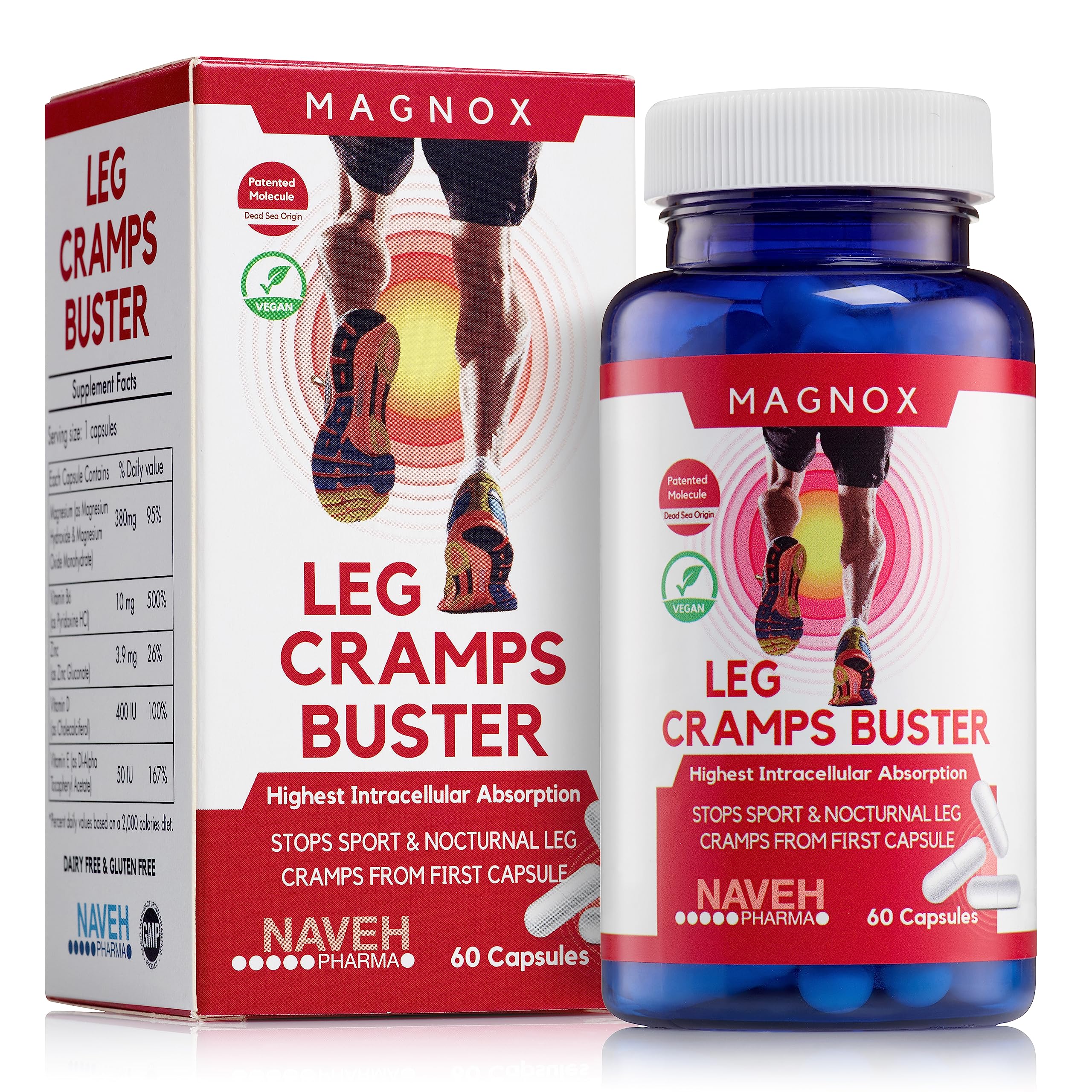 Suplemento De Magnesio Magnox Leg Cramps Buster 60 Comprimidos - Venta Internacional.