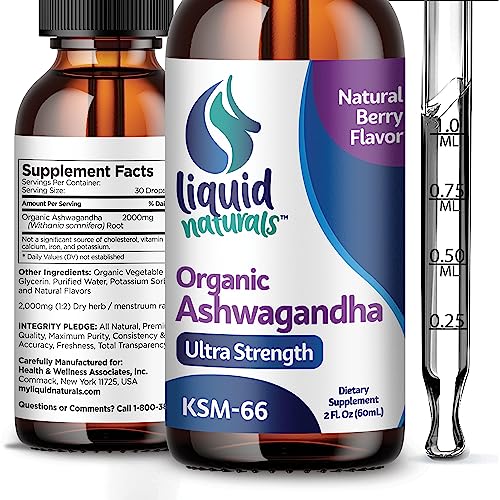 Suplemento Liquid Naturals, Gotas De Ashwagandha, 2000 Mg, 6 Veces Más - Venta Internacional.