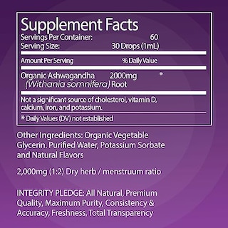 Foto 2 | Suplemento Liquid Naturals, Gotas De Ashwagandha, 2000 Mg, 6 Veces Más - Venta Internacional.