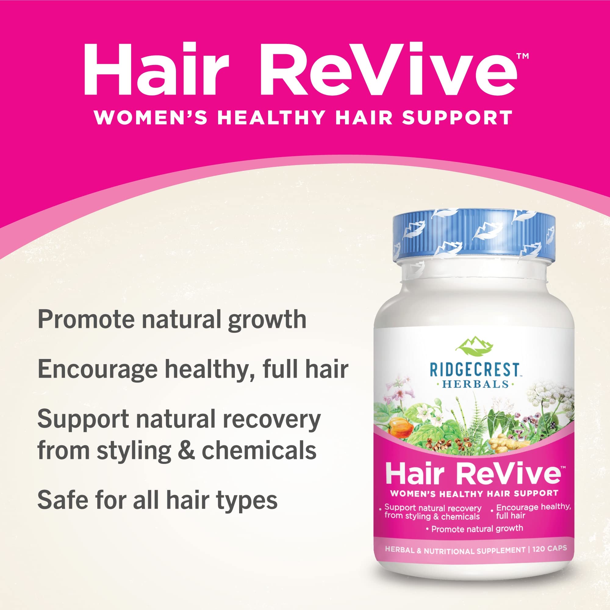 Foto 4 pulgar | Suplemento Ridgecrest Herbals Hair Revive 120 Cápsulas - Venta Internacional.