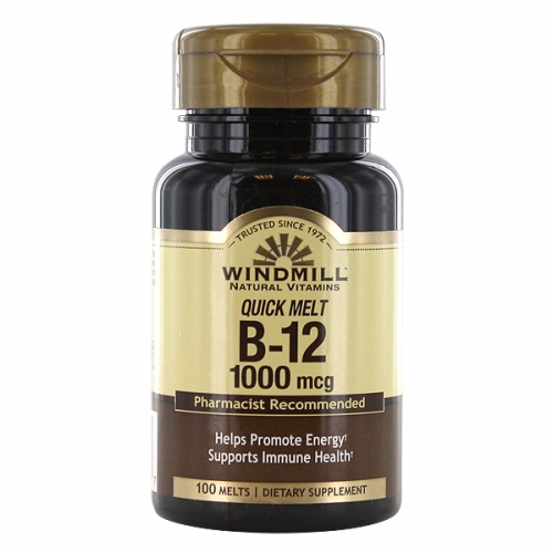 Suplemento Windmill Health De Vitamina B12 Sublingual, 100 Comprimidos X - Venta Internacional.