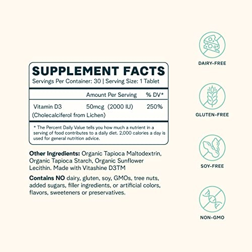 Foto 6 | Suplemento Ora De Vitamina D3 Orgánica, 2000 Ui, Vegano, 30 Tabletas - Venta Internacional.