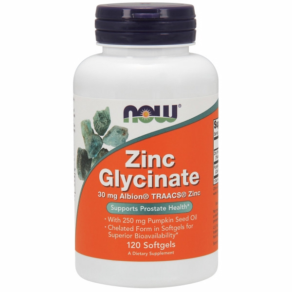 Supplement Now Foods Glicinato De Zinc 30 Mg 120 Cápsulas Blandas X2 - Venta Internacional.