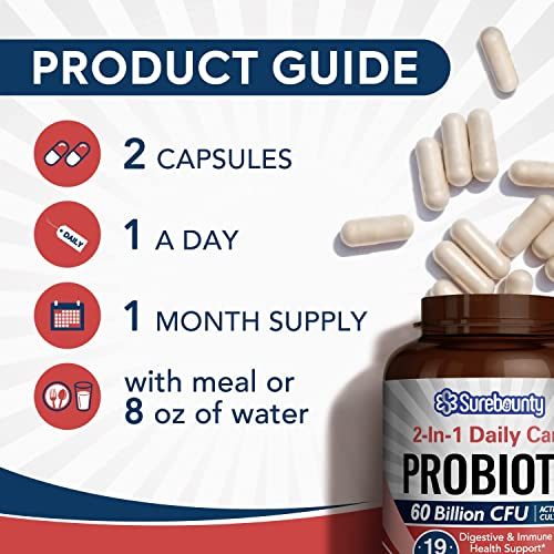Foto 6 pulgar | Probiotic Surebounty 60 Mil Millones De Cfu, 19 Cepas, 60 Cápsulas - Venta Internacional.