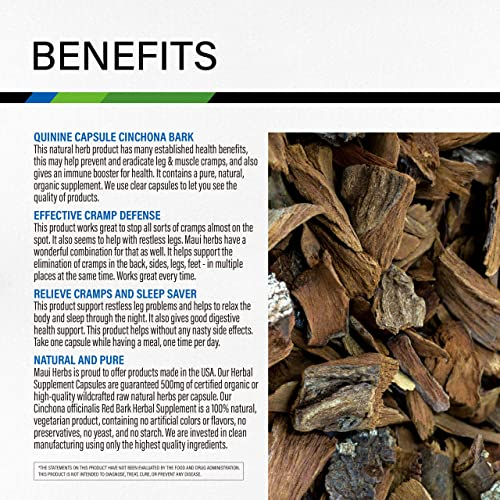 Foto 4 pulgar | Cápsulas De Suplemento Maui Herbs, Quinina, 500 Mg, 100% Veganas - Venta Internacional.