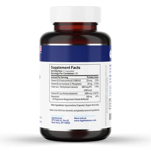 Foto 3 pulgar | Complemente El Complejo De Vitamina B Ageimmune Con Magnesio 260 Mg - Venta Internacional.
