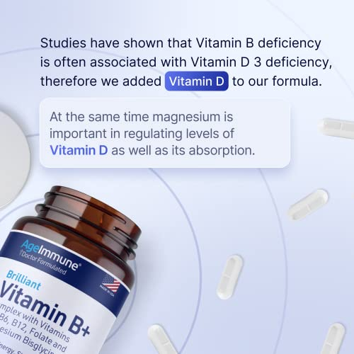 Foto 5 pulgar | Complemente El Complejo De Vitamina B Ageimmune Con Magnesio 260 Mg - Venta Internacional.