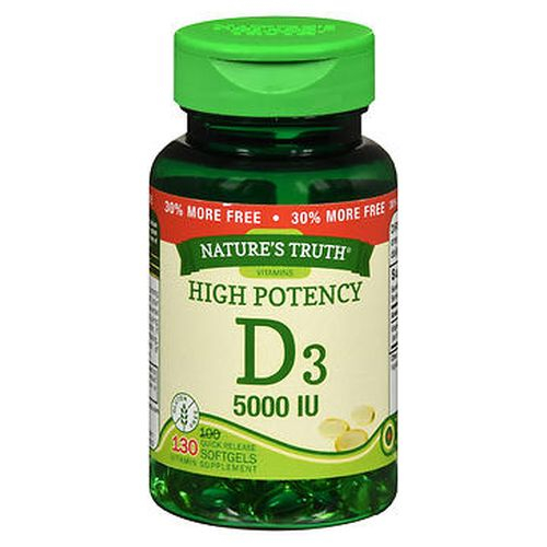 Cápsulas Blandas de Vitamina D3 Nature's Truth de Alta Potencia 5000 Ui 130 - Venta Internacional